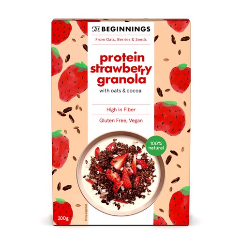 The Beginnings Granola proteinowa truskawka 200g